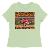 Matcha truck sunflower leopard Ladies Tee - AdoDesignShop