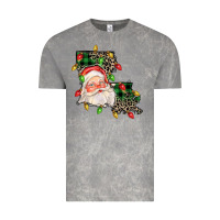Cloud Rock Louisiana map christmas santa Vintage Tee - FaDigitalArtStudio