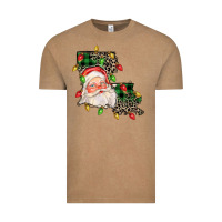 Vintage Coffee Louisiana map christmas santa Vintage Tee - FaDigitalArtStudio