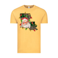 Vintage Mustard Louisiana map christmas santa Vintage Tee - FaDigitalArtStudio