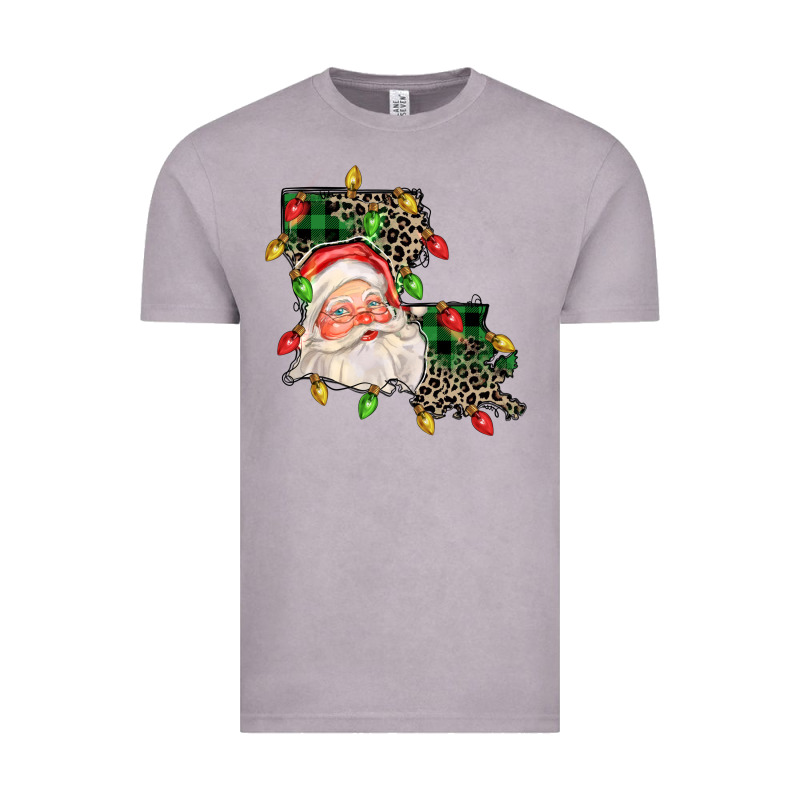 Louisiana Map Christmas Santa Vintage Tee by FaDigitalArtStudio | Teevron