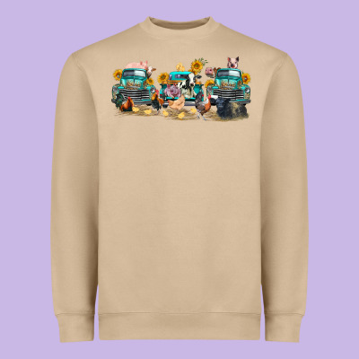 Western Farm Trucks Farm Animals Heavyweight Sweatshirt Designed By Fadigitalartstudio