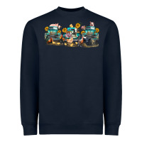 Navy western farm trucks farm animals Heavyweight Sweatshirt - FaDigitalArtStudio