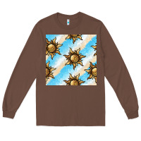 Chestnut leopard sun seamless pattern Long Sleeve Tee - BundleAndBundleShop