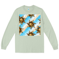 Matcha leopard sun seamless pattern Long Sleeve Tee - BundleAndBundleShop