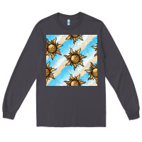 Smoke leopard sun seamless pattern Long Sleeve Tee - BundleAndBundleShop