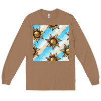 Toasted Coconut leopard sun seamless pattern Long Sleeve Tee - BundleAndBundleShop