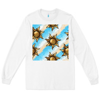 White leopard sun seamless pattern Long Sleeve Tee - BundleAndBundleShop