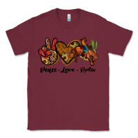 Burgundy peace love rodeo Classic Tee - JahusDesignShop