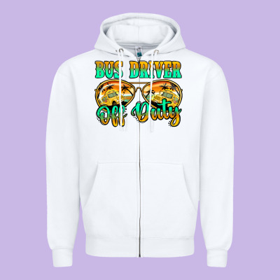 Bus Driver Off Duty Zipper Hoodie Designed By Jasminsmagicworld