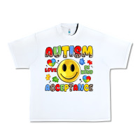 White autism acceptance Urban Heavy Tee - JahusDesignShop