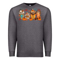 Charcoal Heather give thanks coffee cups Premium Sweatshirt - MaliasSmallBusiness