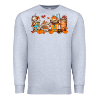 Heather Grey give thanks coffee cups Premium Sweatshirt - MaliasSmallBusiness