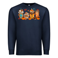 Navy give thanks coffee cups Premium Sweatshirt - MaliasSmallBusiness