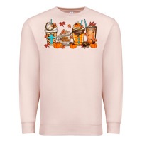 Pale Pink give thanks coffee cups Premium Sweatshirt - MaliasSmallBusiness