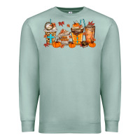 Seafoam give thanks coffee cups Premium Sweatshirt - MaliasSmallBusiness