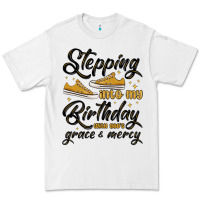 White stepping into my birthday with god s grace and mer Premium Tee - MaliasSmallBusiness