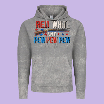 Red White And Pew Pew Pew Vintage Hoodie Designed By Cowgirlartshop