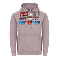 Vintage Zinc Red white and pew pew pew Vintage Hoodie - CowGirlArtShop