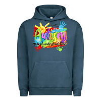 Pigment Midnight Navy Autism accept understand love Urban Hoodie - NancyCooperArtShop
