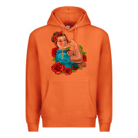 Carrot hispanic strong woman with roses Premium Hoodie - Jasminsmagicworld