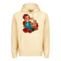 Pina Colada hispanic strong woman with roses Premium Hoodie - Jasminsmagicworld