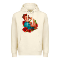 Sandshell hispanic strong woman with roses Premium Hoodie - Jasminsmagicworld
