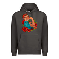 Smoke hispanic strong woman with roses Premium Hoodie - Jasminsmagicworld