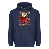 Navy hot cocoa season Heavyweight Hoodie - MaliasSmallBusiness