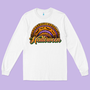 Halloween Rainbow Long Sleeve Tee Designed By Jahusdesignshop