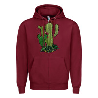 Burgundy cactus Zipper Hoodie - Jasminsmagicworld