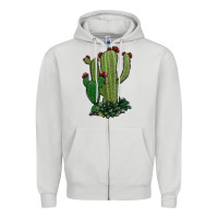 Dove Grey cactus Zipper Hoodie - Jasminsmagicworld