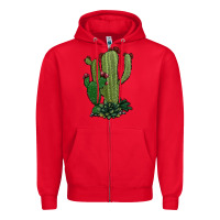 Red cactus Zipper Hoodie - Jasminsmagicworld