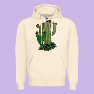 Cactus Zipper Hoodie Designed By Jasminsmagicworld