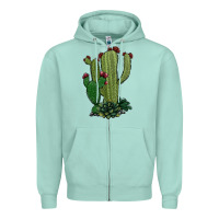 Seafoam cactus Zipper Hoodie - Jasminsmagicworld