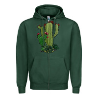 Sports Green cactus Zipper Hoodie - Jasminsmagicworld