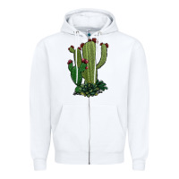 White cactus Zipper Hoodie - Jasminsmagicworld