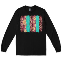 Black valentine's day floral leopard brushstroke Long Sleeve Tee - AdoDesignShop