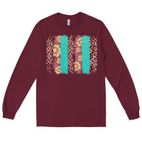 Burgundy valentine's day floral leopard brushstroke Long Sleeve Tee - AdoDesignShop