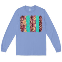 Colony Blue valentine's day floral leopard brushstroke Long Sleeve Tee - AdoDesignShop