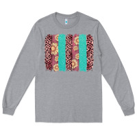 Heather Grey valentine's day floral leopard brushstroke Long Sleeve Tee - AdoDesignShop