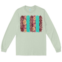 Matcha valentine's day floral leopard brushstroke Long Sleeve Tee - AdoDesignShop