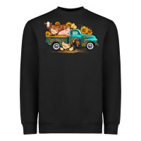 Black western farm truck farm animals Heavyweight Sweatshirt - FaDigitalArtStudio