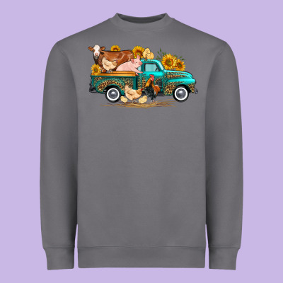 Western Farm Truck Farm Animals Heavyweight Sweatshirt Designed By Fadigitalartstudio