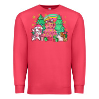 Cardinal Unicorn Christmas trees Premium Sweatshirt - NancyCooperArtShop