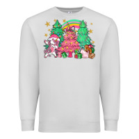 Dove Grey Unicorn Christmas trees Premium Sweatshirt - NancyCooperArtShop
