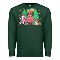Sports Green Unicorn Christmas trees Premium Sweatshirt - NancyCooperArtShop