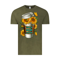 Vintage Olive Mama Needs Coffee Cup Vintage Tee - FaDigitalArtStudio