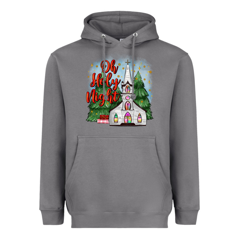 Christmas Church Oh Holy Night Heavyweight Hoodie by MaliasSmallBusiness | Teevron