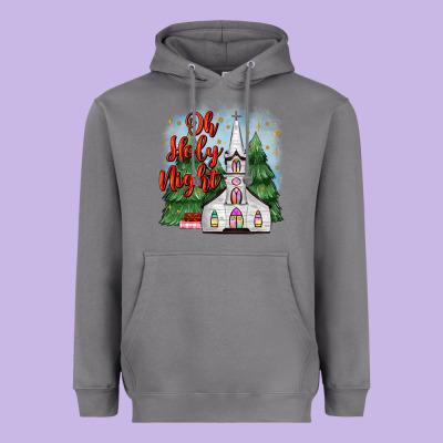 Christmas Church Oh Holy Night Heavyweight Hoodie Designed By Maliassmallbusiness